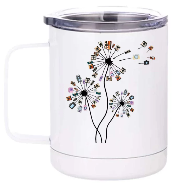 Dandelion Photography For Photographer Camera Front & Back 12oz Stainless Steel Tumbler Cup