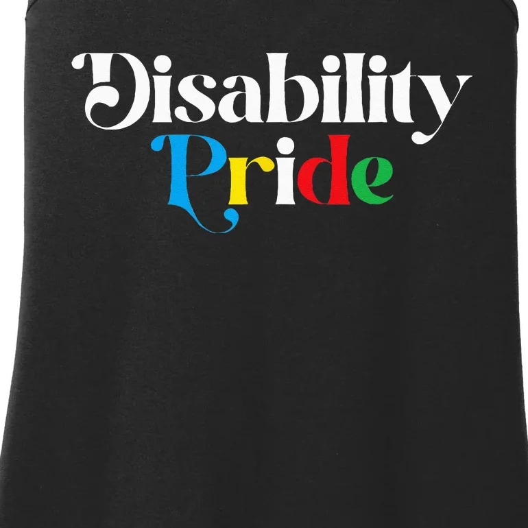 Disability Pride Flag July Disabled Pride Month Awareness Ladies Essential Tank