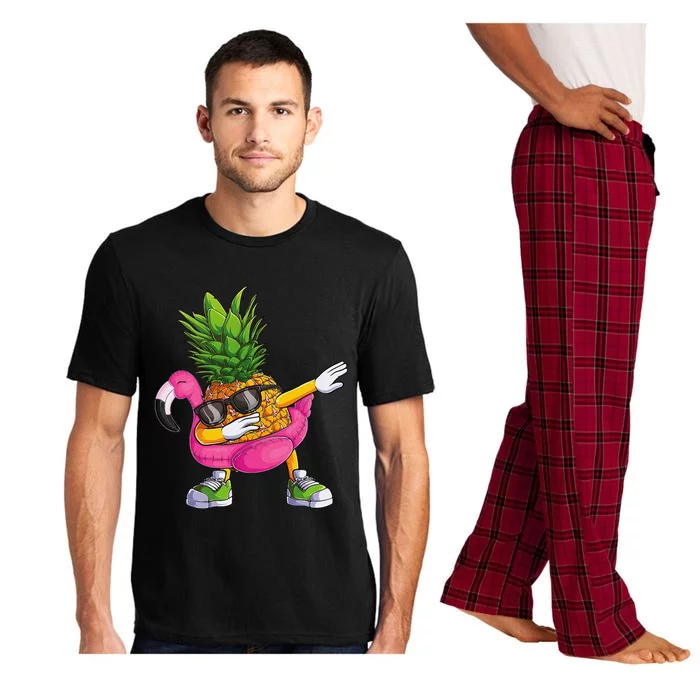 Dabbing Pineapple Flamingo Tropical aloha Beach Hawaiian Pajama Set