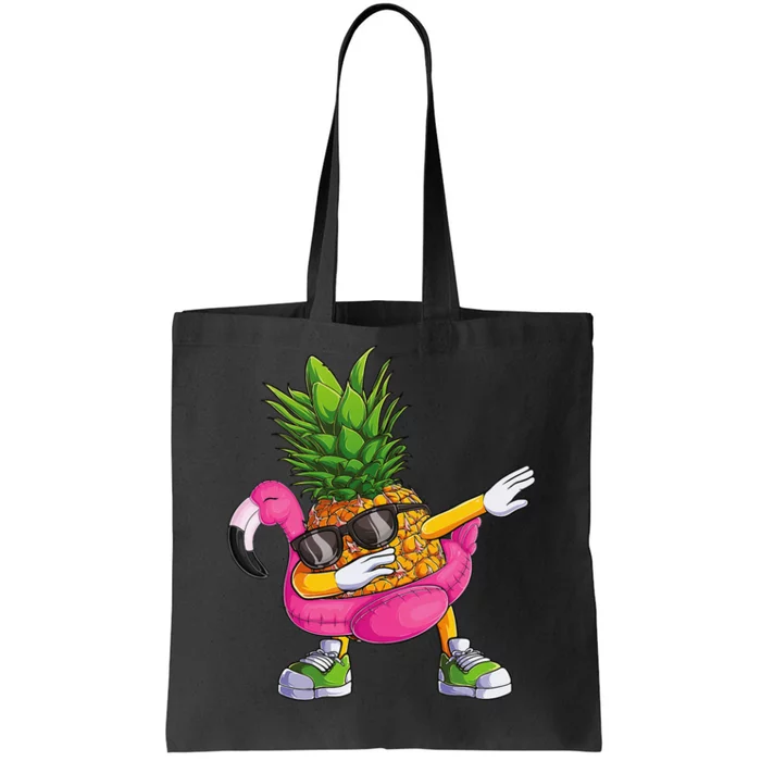 Dabbing Pineapple Flamingo Tropical aloha Beach Hawaiian Tote Bag