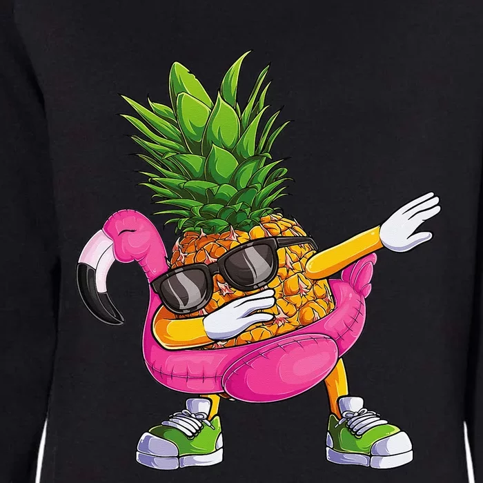 Dabbing Pineapple Flamingo Tropical aloha Beach Hawaiian Womens California Wash Sweatshirt