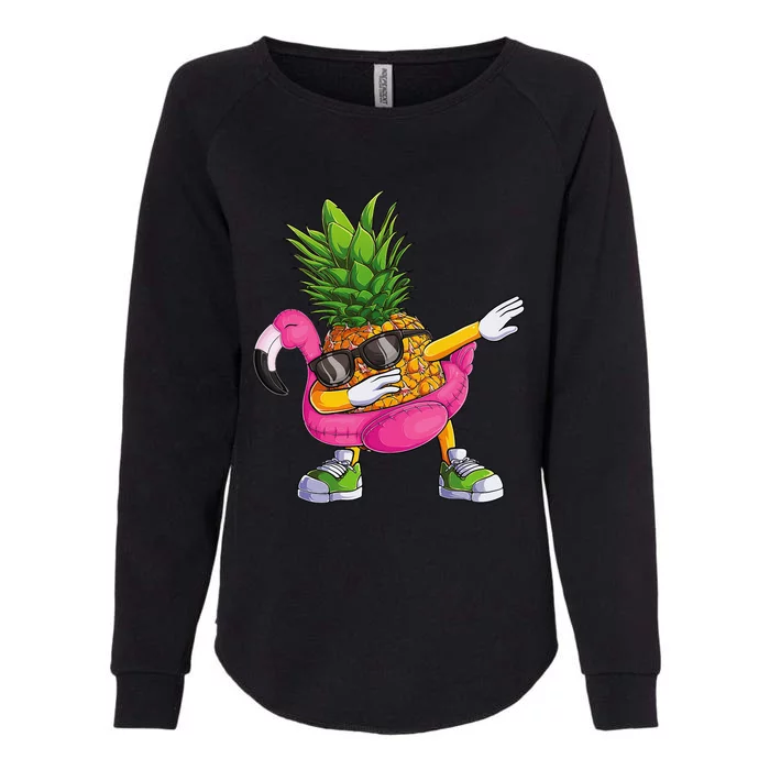 Dabbing Pineapple Flamingo Tropical aloha Beach Hawaiian Womens California Wash Sweatshirt