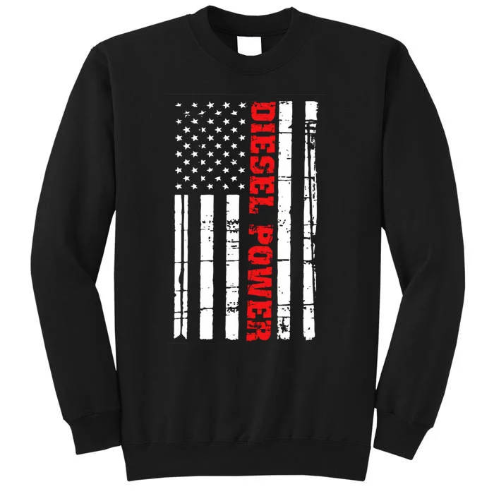 Diesel Power Flag Gift Truck Turbo Brothers Mechanic Tall Sweatshirt