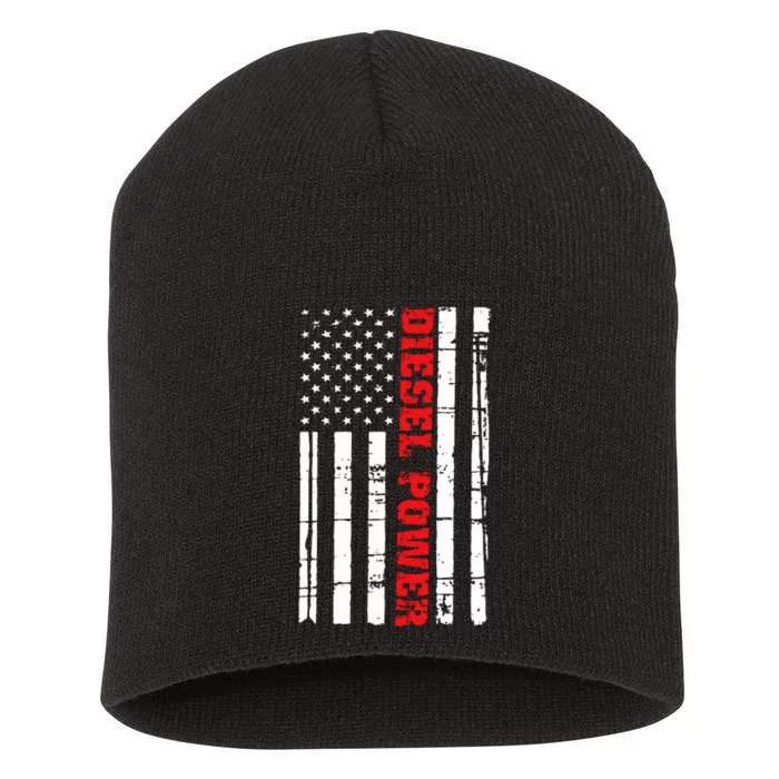 Diesel Power Flag Gift Truck Turbo Brothers Mechanic Short Acrylic Beanie