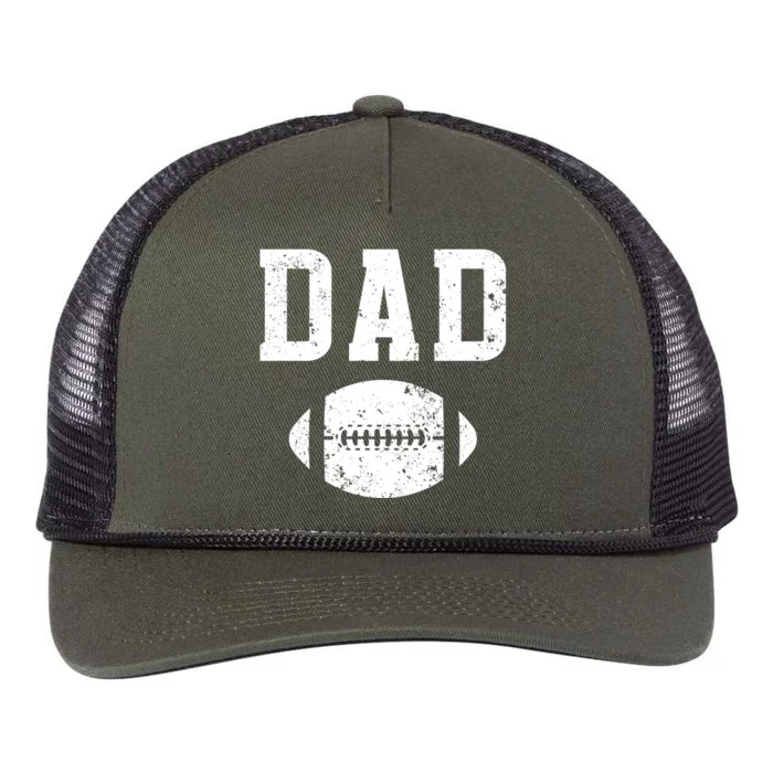 Dad Proud Football Dad Of A Football Player Father Gift Retro Rope Trucker Hat Cap