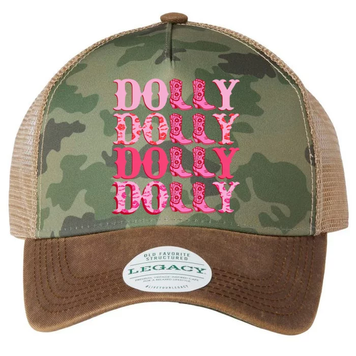 Dolly Personalize First Name Groovy Cowboy Boots Legacy Tie Dye Trucker Hat