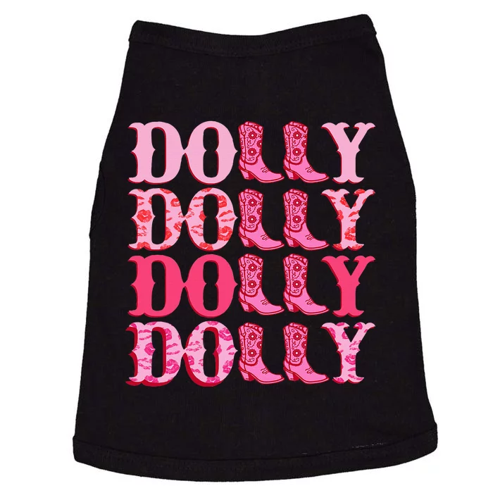 Dolly Personalize First Name Groovy Cowboy Boots Doggie Tank