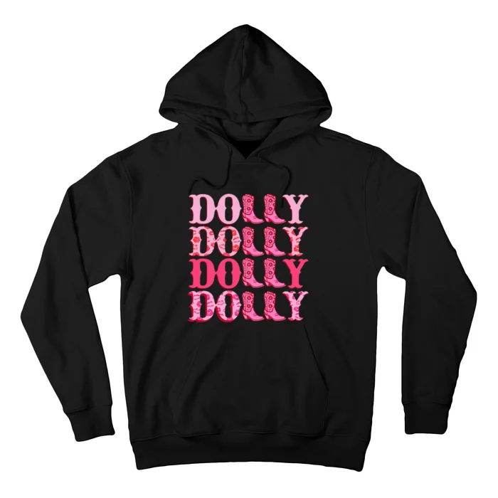 Dolly Personalize First Name Groovy Cowboy Boots Hoodie