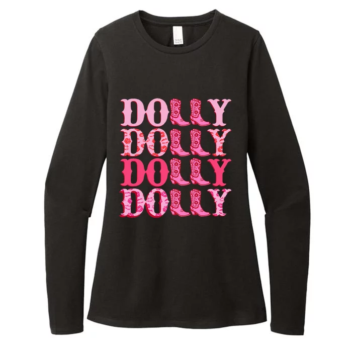 Dolly Personalize First Name Groovy Cowboy Boots Womens CVC Long Sleeve Shirt