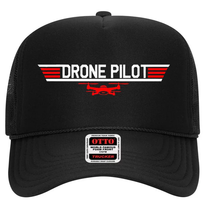 Drone Pilot Funny Quadcopter Rc Flying Wings Gift High Crown Mesh Trucker Hat