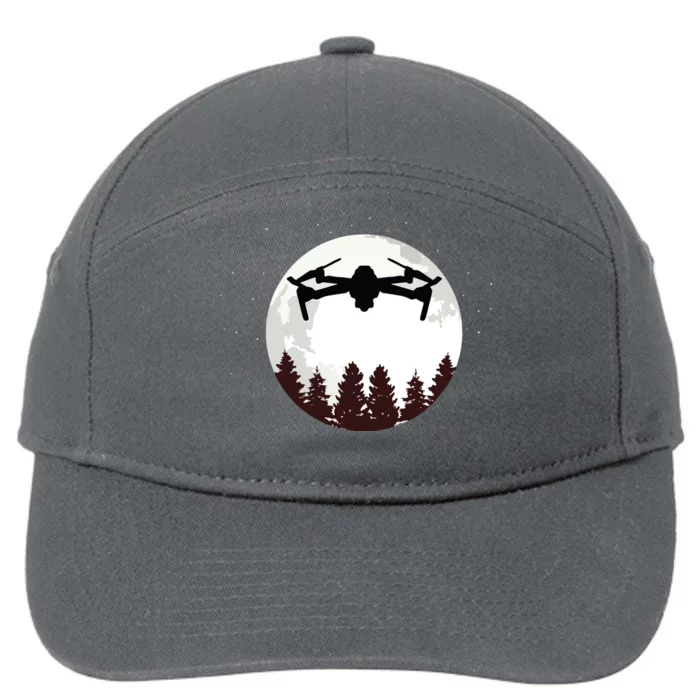 Drone Pilot Full Moon Funny FPV Drone Quadcopter 7-Panel Snapback Hat