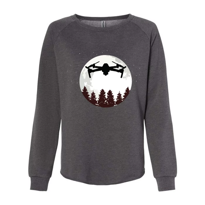 Drone Pilot Full Moon Funny FPV Drone Quadcopter Womens California Wash Sweatshirt