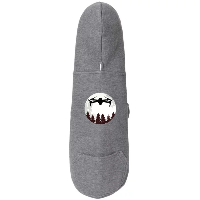 Drone Pilot Full Moon Funny FPV Drone Quadcopter Doggie 3-End Fleece Hoodie