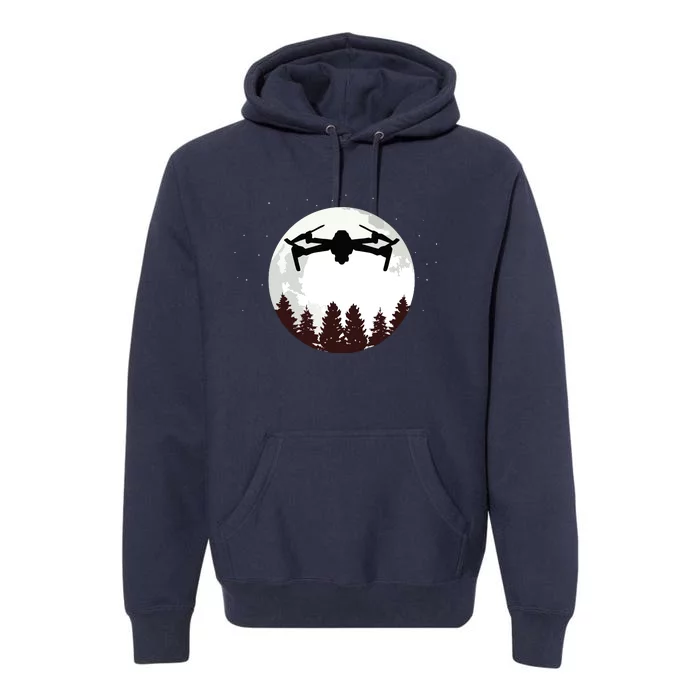 Drone Pilot Full Moon Funny FPV Drone Quadcopter Premium Hoodie