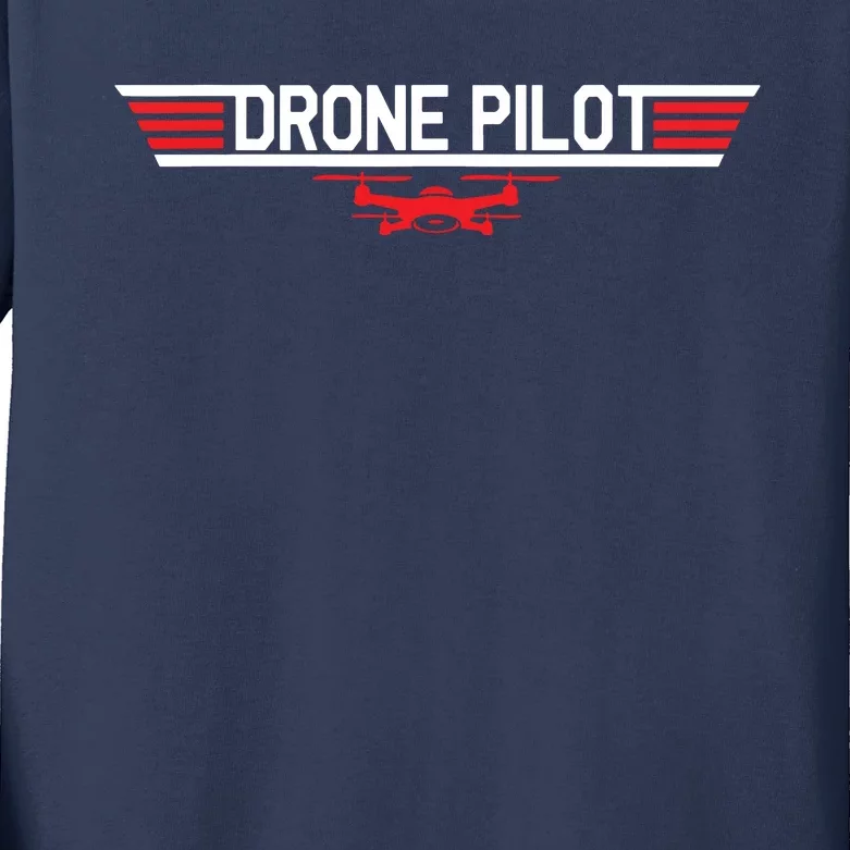 Drone Pilot Funny Quadcopter RC Flying Wings Gift Kids Long Sleeve Shirt