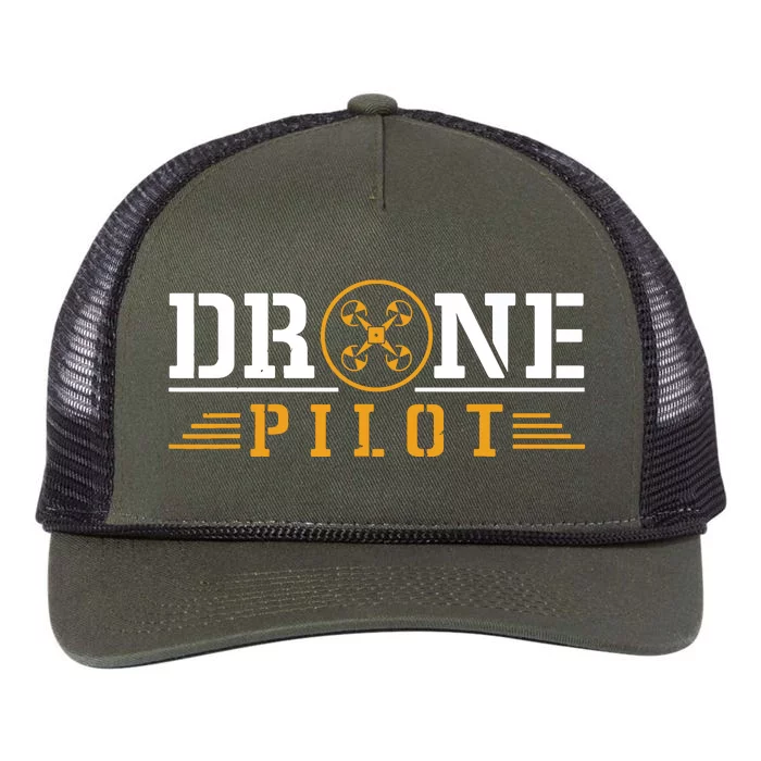 Drone Pilot Funny Quadrotor Drone Pilot Drones Retro Rope Trucker Hat Cap