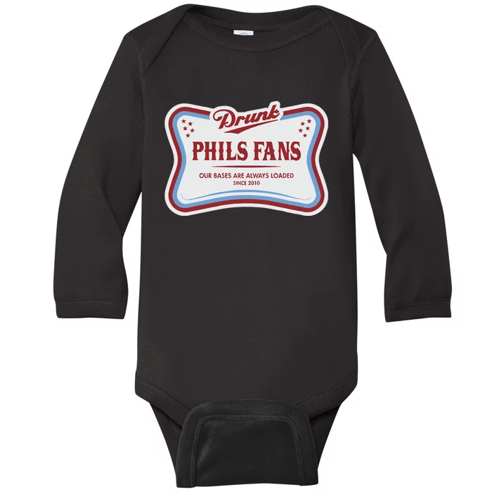 Drunk Phils Fans High Life New Baby Long Sleeve Bodysuit