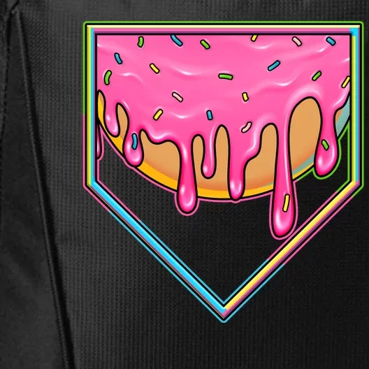 Dripping Pink Frosting Donut Baseball Diamond Home Plate City Backpack