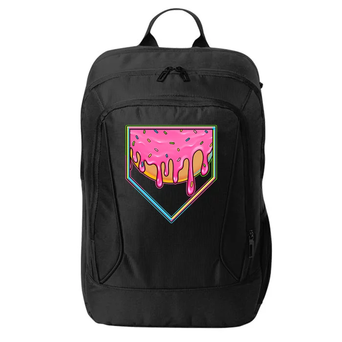 Dripping Pink Frosting Donut Baseball Diamond Home Plate City Backpack