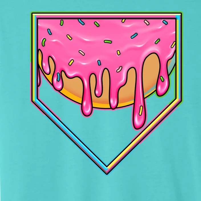 Dripping Pink Frosting Donut Baseball Diamond Home Plate ChromaSoft Performance T-Shirt