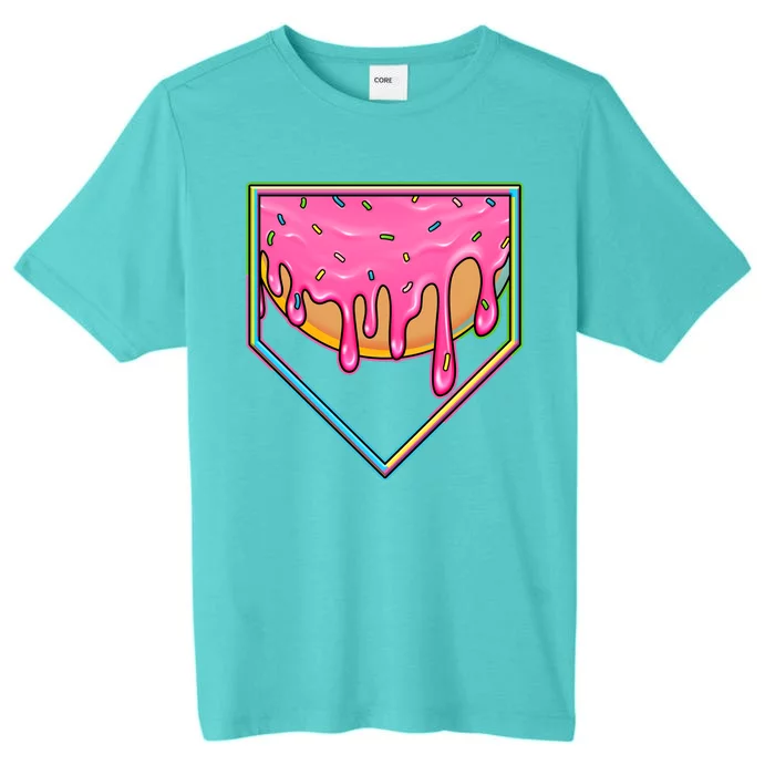 Dripping Pink Frosting Donut Baseball Diamond Home Plate ChromaSoft Performance T-Shirt