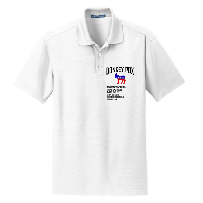 Donkey Pox Funny Symptoms Political Anti Biden Dry Zone Grid Performance Polo