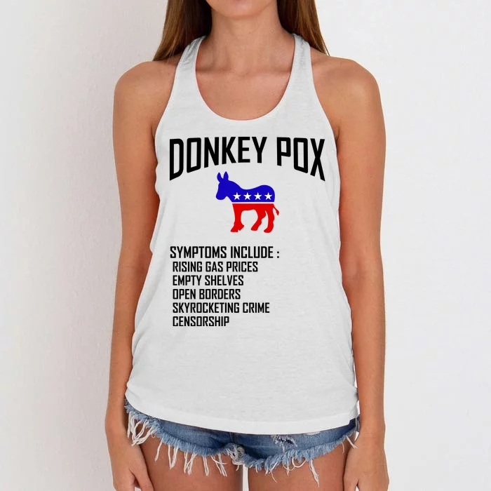 Donkey Pox Funny Symptoms Political Anti Biden Women's Knotted Racerback Tank