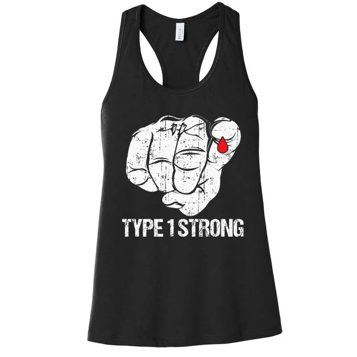 Diabetic Patients Fighter Awareness Diabetes Type 1 Women's Racerback Tank