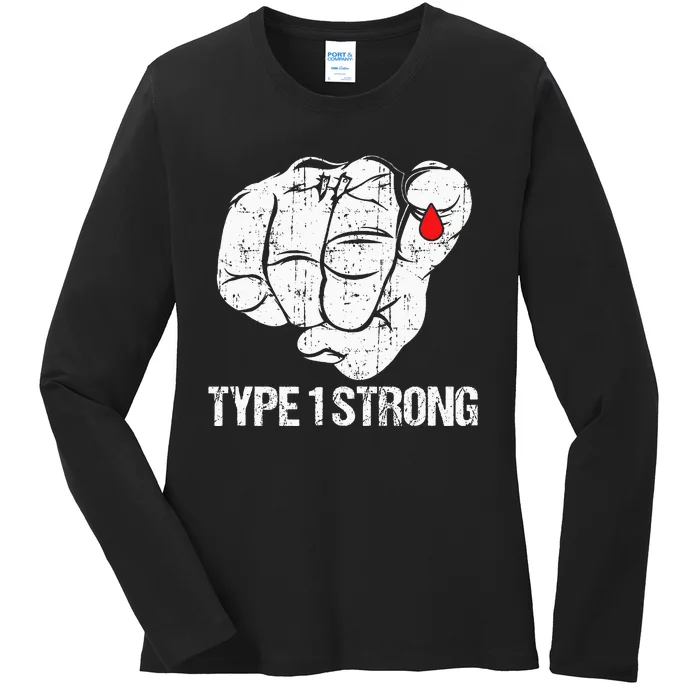 Diabetic Patients Fighter Awareness Diabetes Type 1 Ladies Long Sleeve Shirt