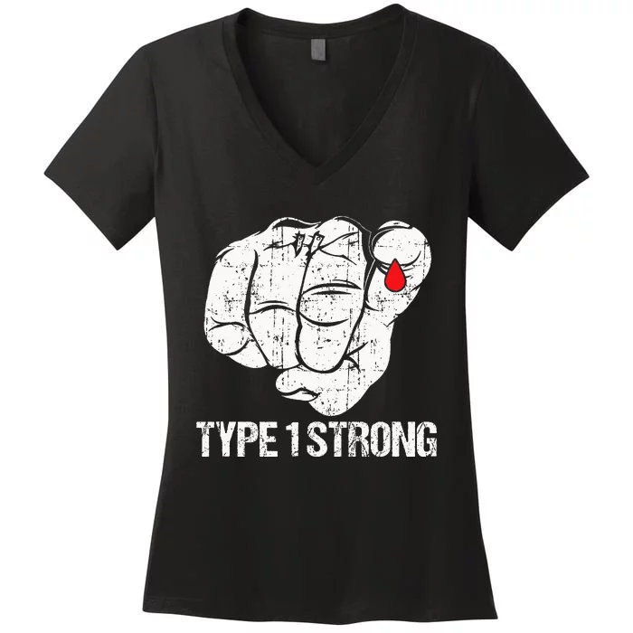 Diabetic Patients Fighter Awareness Diabetes Type 1 Women's V-Neck T-Shirt