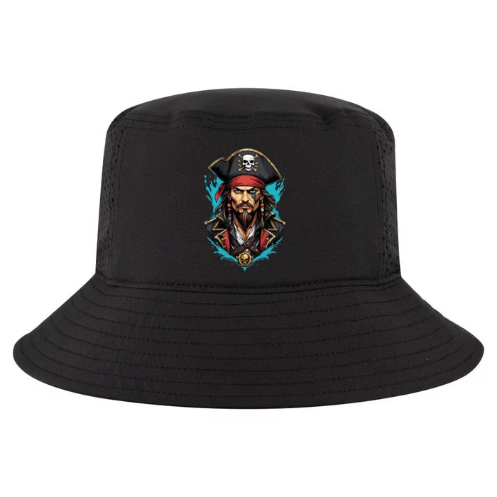 Detailed Pirate Face Cool Comfort Performance Bucket Hat