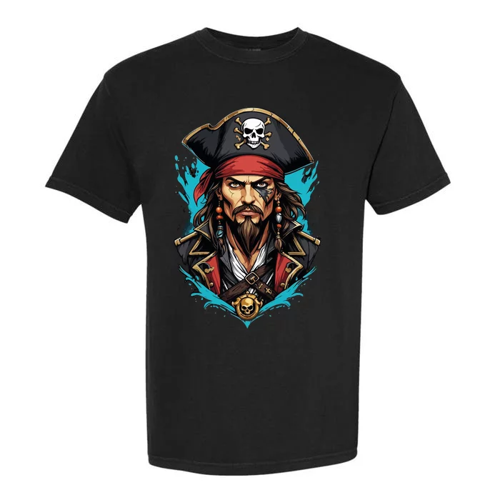 Detailed Pirate Face Garment-Dyed Heavyweight T-Shirt