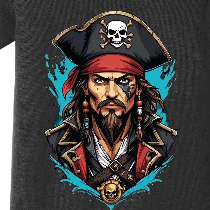 Detailed Pirate Face Baby Bodysuit