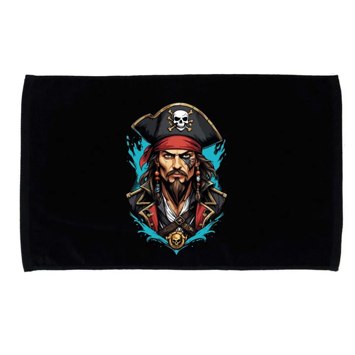 Detailed Pirate Face Microfiber Hand Towel