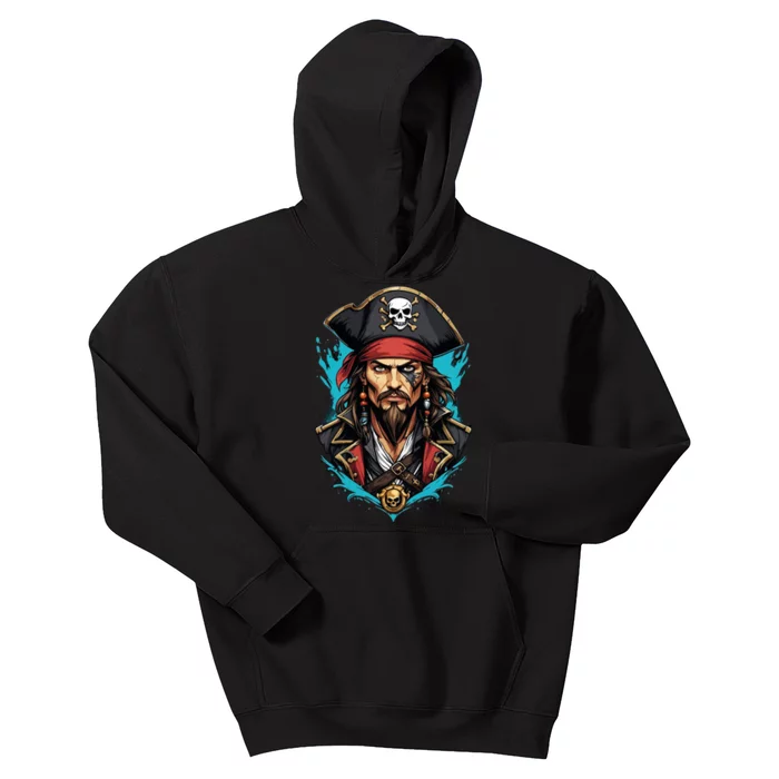 Detailed Pirate Face Kids Hoodie