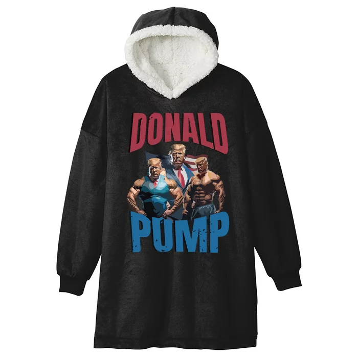 Donald Pump Gift Meme Funny Election Tren Hard Appareal We Go Gym For Bodybuilde Hooded Wearable Blanket