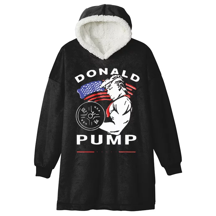 Donald Pump Gym Bodybuilder And Weightlifting Hooded Wearable Blanket