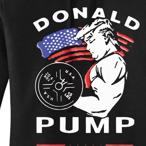 Donald Pump Gym Bodybuilder And Weightlifting Women's Pullover Hoodie