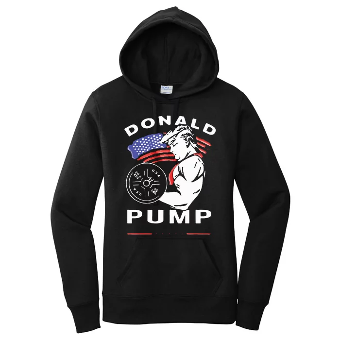 Donald Pump Gym Bodybuilder And Weightlifting Women's Pullover Hoodie