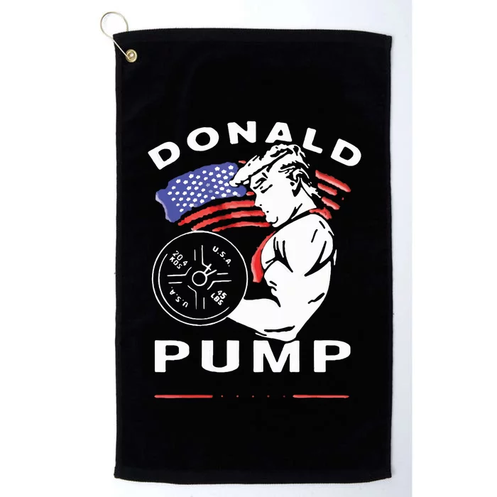 Donald Pump Gym Bodybuilder And Weightlifting Platinum Collection Golf Towel