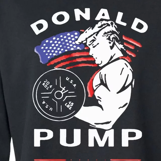 Donald Pump Gym Bodybuilder And Weightlifting Cropped Pullover Crew