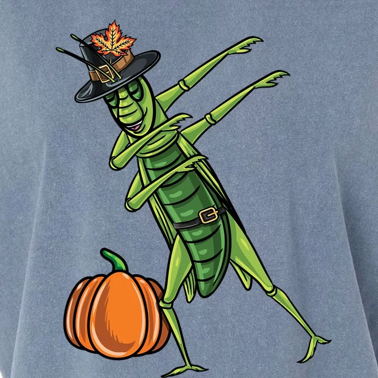 Dabbing Pilgrim Grasshopper Thanksgiving Gift Garment-Dyed Women's Muscle Tee