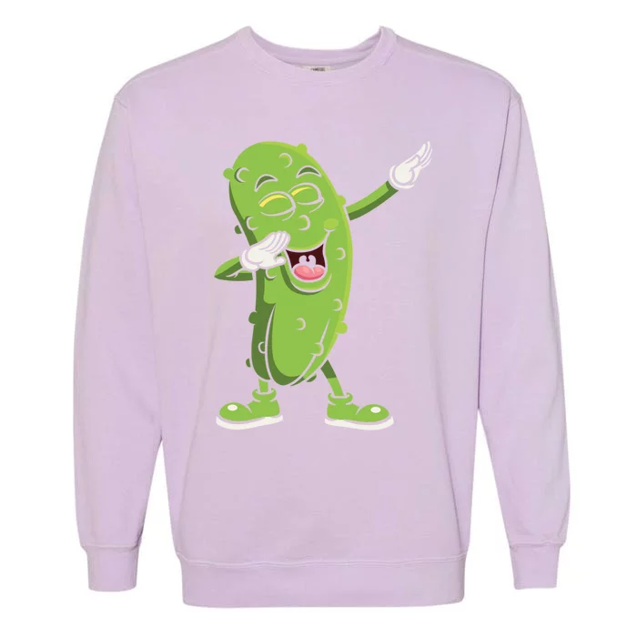 Dabbing Pickle Gift Cucumber Vegetarian Vegan Pickles Lover Gift Garment-Dyed Sweatshirt