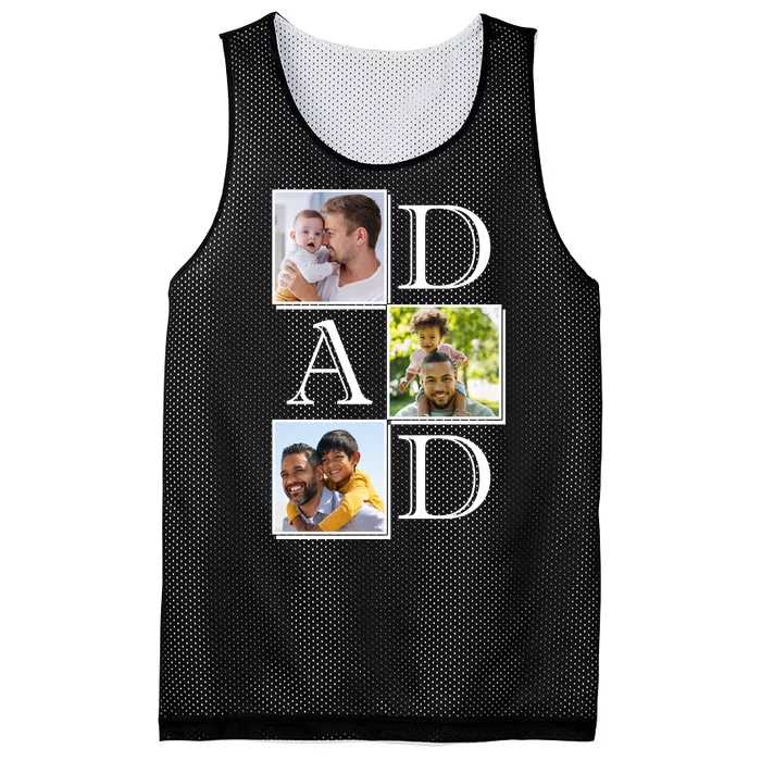 Dad Personalized Gift For Fathers Day Custom Photo Mesh Reversible Basketball Jersey Tank