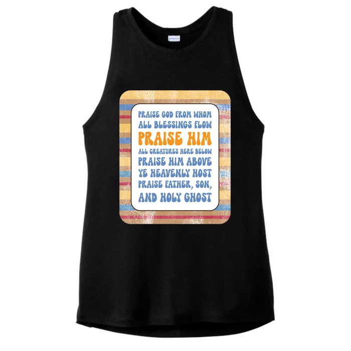 Doxology Praise God From Whom All Blessings Flow Cute Gift Ladies Tri-Blend Wicking Tank