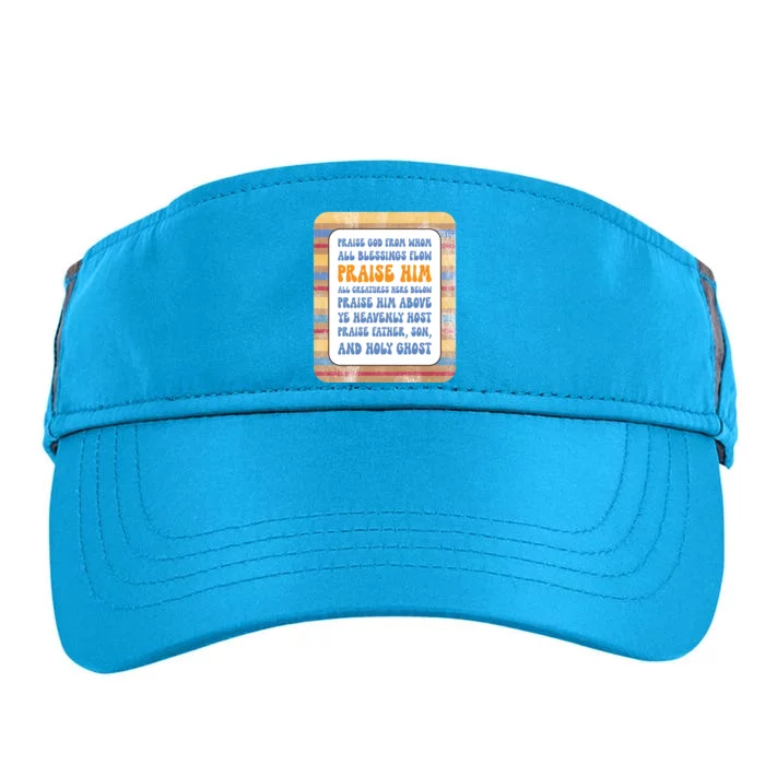 Doxology Praise God From Whom All Blessings Flow Cute Gift Adult Drive Performance Visor