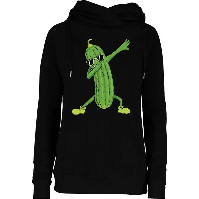 Dabbing Pickle Gift Dancing Cucumber Lover Funny Gifts Womens Funnel Neck Pullover Hood