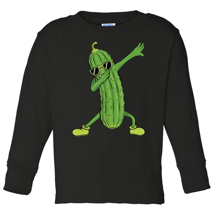 Dabbing Pickle Gift Dancing Cucumber Lover Funny Gifts Toddler Long Sleeve Shirt