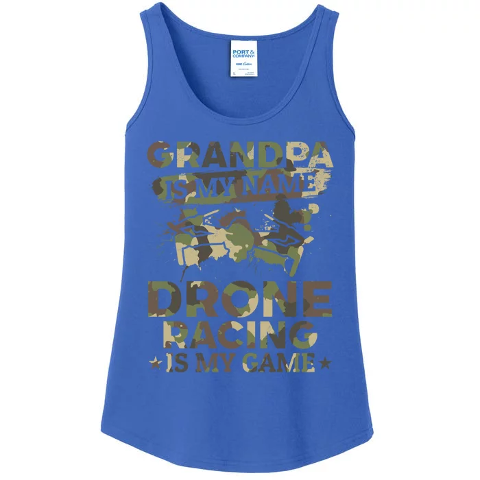 Drone Pilot Grandpa Is My Name Drone Racing Is My Game Great Gift Ladies Essential Tank