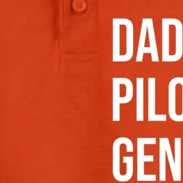 Dad Pilot Genius Funny Father Gift Dry Zone Grid Performance Polo